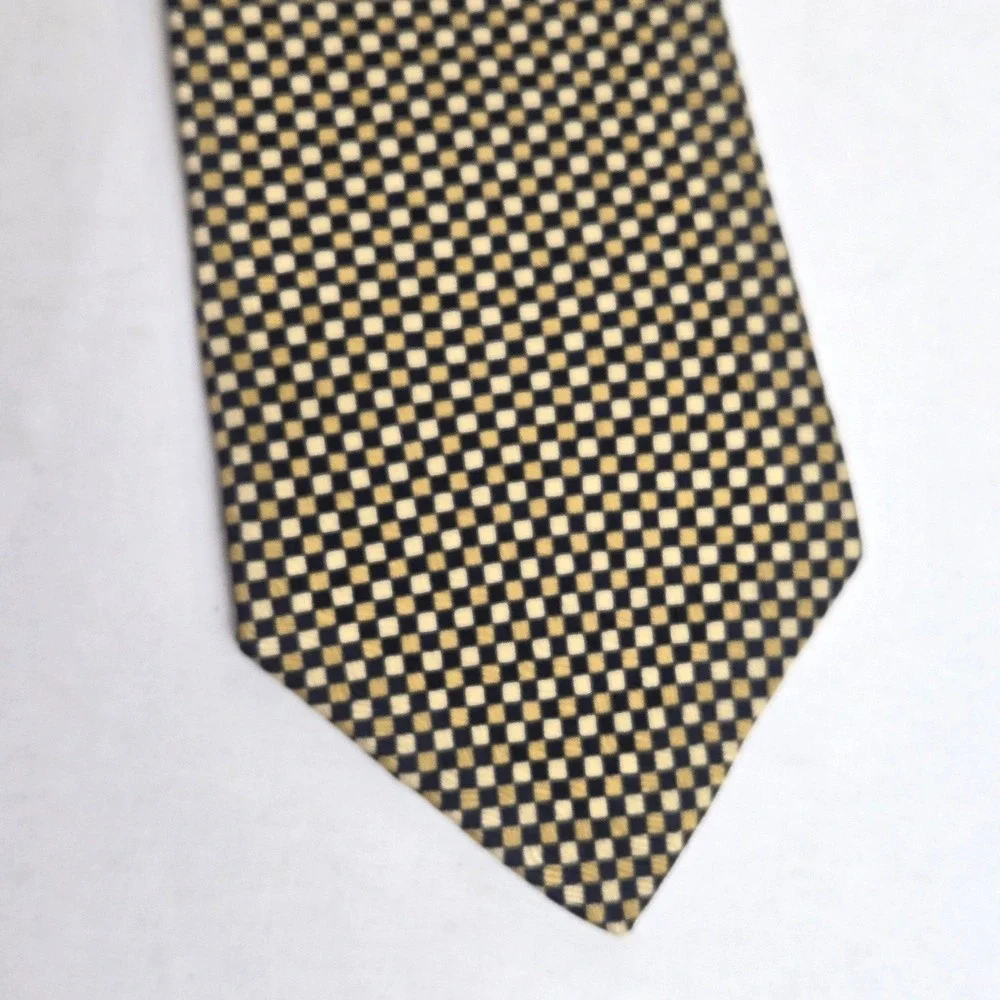 Savile Row 100% Silk Checkered Tie, Made in USA,‎ 8046, 56.5